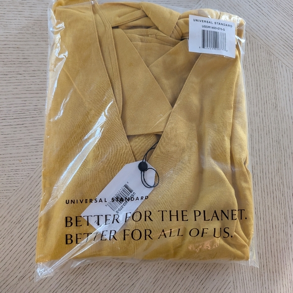 Universal Standard Louvre Bow Back Linen Dress in Golden Hour size S (14-16) NWT - Picture 6 of 7